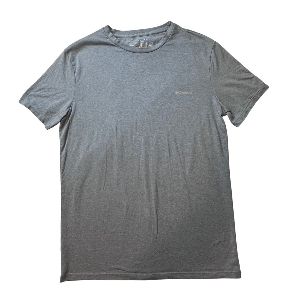 Columbia T-Shirt Mens Large Blue Heathered Short Sleeve Crew Neck Logo Outdoor